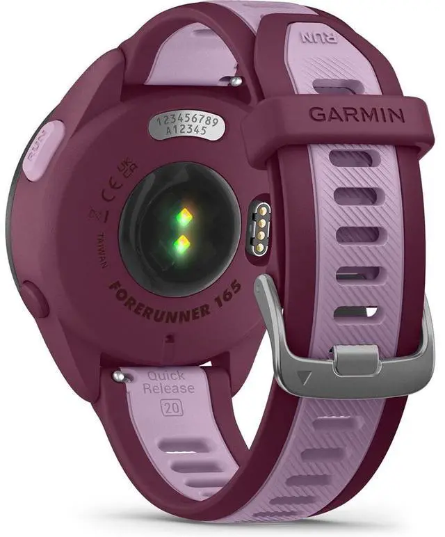 Alt view image 6 of 7 - Garmin Forerunner 165 Music Smart Sport Watch, Berry + Lilac w/ Fitness Bundle