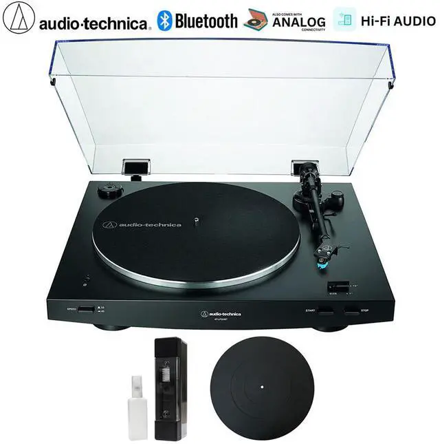 Main image of Audio-Technica Fully Automatic Wireless Belt-drive Turntable, Black w/ Accessories Bundle