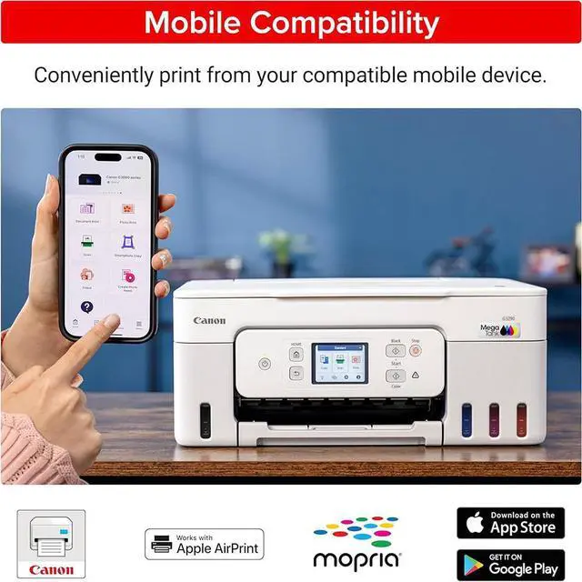 Alt view image 6 of 7 - Canon PIXMA G3290 Wireless MegaTank All-In-One Inkjet Printer, Copy, Scanner Bundle
