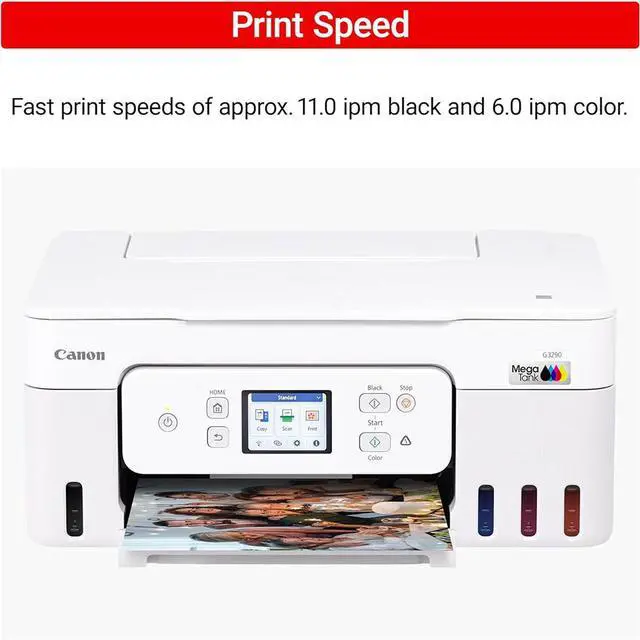 Alt view image 7 of 7 - Canon PIXMA G3290 Wireless MegaTank All-In-One Inkjet Printer, Copy, Scanner Bundle