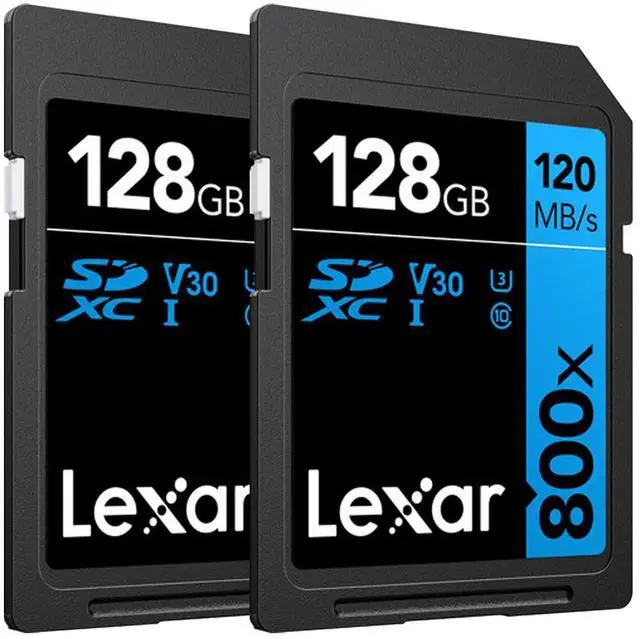 Main image of Lexar 128GB High-Performance 800x UHS-I SDHC Memory Card BLUE Series - (2-Pack)