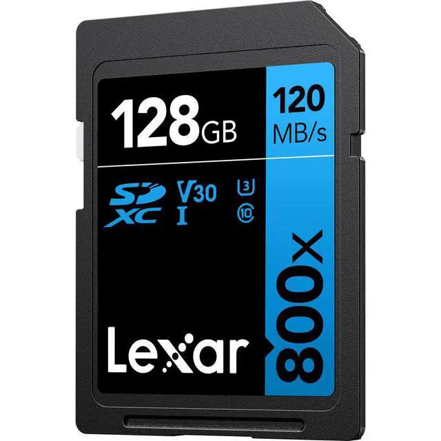 Alt view image 3 of 6 - Lexar 128GB High-Performance 800x UHS-I SDHC Memory Card BLUE Series - (3-Pack)