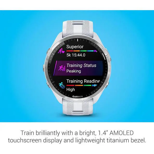 Alt view image 4 of 7 - Garmin Forerunner 965 Running Smartwatch, Whitestone & Powder Gray + Accessories Bundle