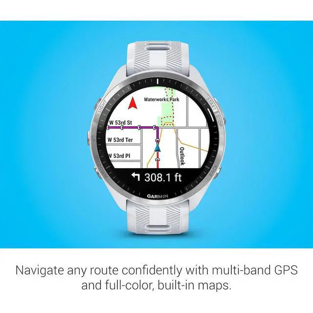 Alt view image 5 of 7 - Garmin Forerunner 965 Running Smartwatch, Whitestone & Powder Gray + Accessories Bundle