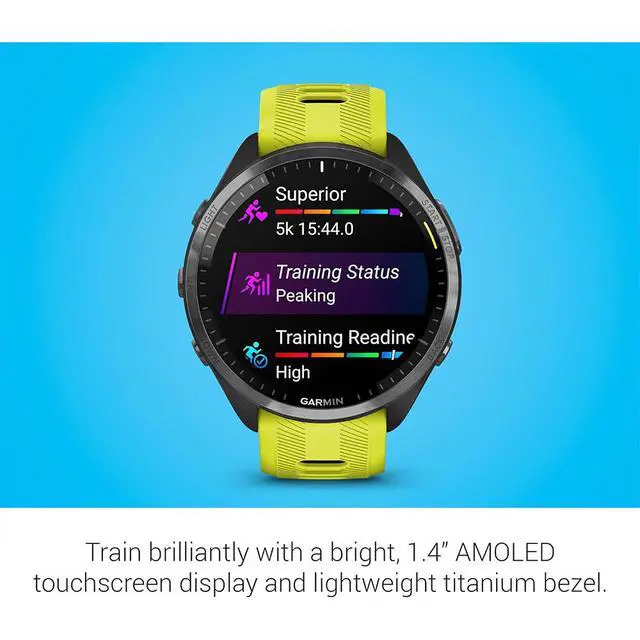 Alt view image 4 of 7 - Garmin Forerunner 965 Running Smartwatch Amp Yellow and Black + 2 Year Warranty