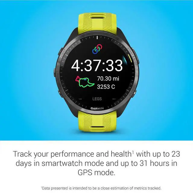 Alt view image 5 of 7 - Garmin Forerunner 965 Running Smartwatch Amp Yellow and Black + 2 Year Warranty