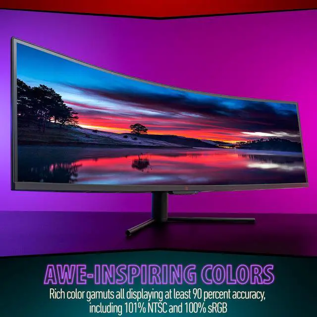 Alt view image 3 of 7 - Deco Gear 49" Curved Ultrawide 5K Monitor 5120x1440 DGHD, 120Hz, 101% NTSC, 100% sRGB