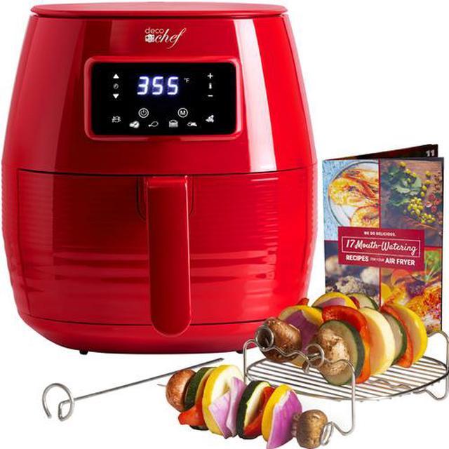 Deco Chef 5.8QT Digital Electric Air Fryer with Accessories and Cookbook- Air Frying Roasting Baking Crisping and Reheating for