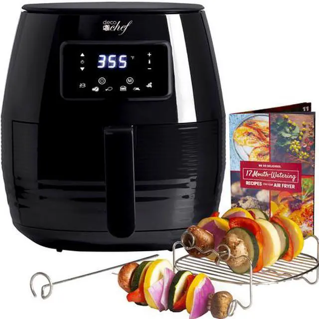 Main image of Deco Chef Digital 5.8 QT Electric Air Fryer with Accessories and Cookbook- Air Frying, Roasting, Baking, Crisping, and Reheating for Healthier and Faster Cooking (Red) …