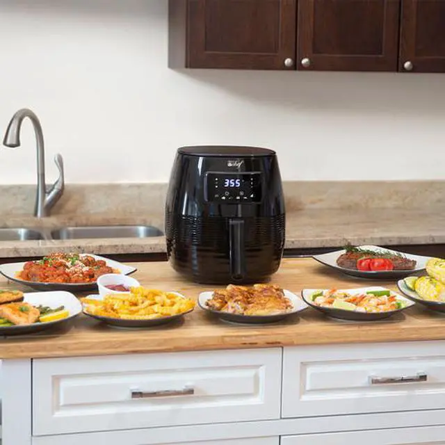 Alt view image 2 of 4 - Deco Chef Digital 5.8 QT Electric Air Fryer with Accessories and Cookbook- Air Frying, Roasting, Baking, Crisping, and Reheating for Healthier and Faster Cooking (Red) …