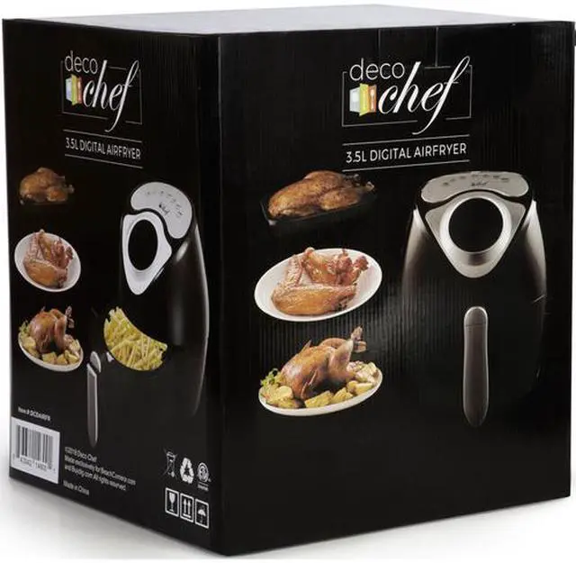 Alt view image 4 of 5 - Deco Chef XL 3.7 QT Digital Air Fryer With 7 Smart Programs LCD Touch Screen Oil-Less Non-Stick Coated Countertop Healthy Kitchen Safe Frying Station