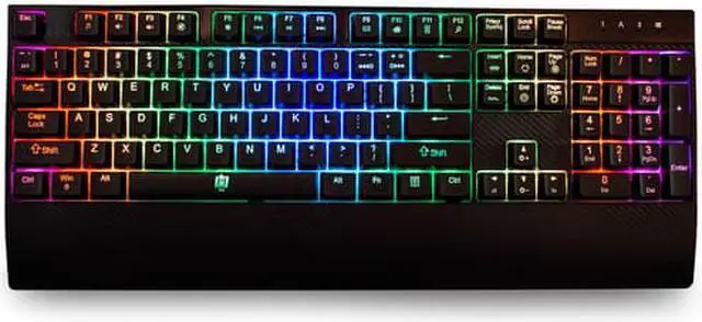 Alt view image 5 of 9 - Deco Gear Mechanical Gaming Keyboard | Anti-Ghosting | Ergonomic Fixed Palm Rest | Full Customizable RGB Backlit | Carbon Fiber Design | Outemu Blue Switch | Wired | Black