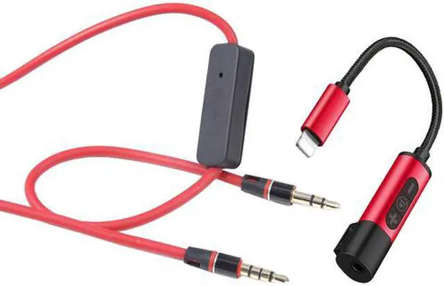 Alt view image 2 of 3 - Deco Gear Aux-To-Lightning Cable w/ In-Line Microphone and Remote AL100B