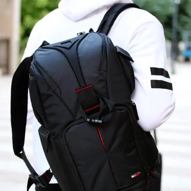 Alt view image 3 of 7 - Deco Gear DSLR Camera Backpack, Customizable Compartments for Cameras, Lenses, Accessories & 15'' Laptop, Weather Protective, Perfect for Canon Nikon & Sony Photographers (Turns Into Sling Bag)