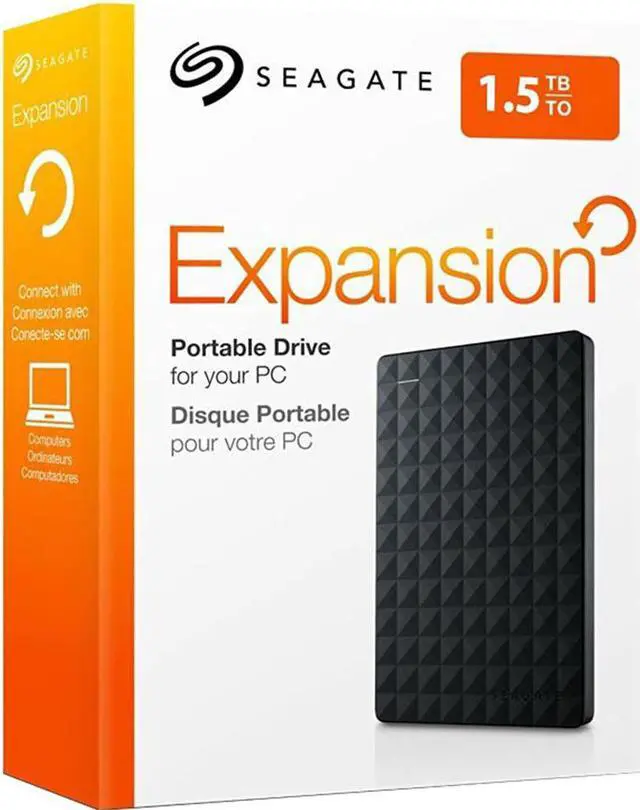 Alt view image 3 of 12 - Seagate Portable Hard Drive 1.5TB HDD - External Expansion for PC Windows PS4 & Xbox - USB 2.0 & 3.0 Black (STEA1500400)