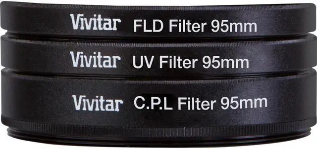 Alt view image 2 of 6 - Vivitar VIV-FK3-95 Filter Kit 95mm UV/CPL/FLD, 3 Piece (Black)