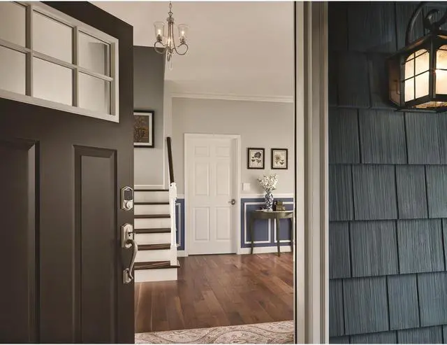 Alt view image 2 of 12 - Schlage Connect Z-Wave Deadbolt with Built-In Alarm, Camelot Style, Satin Nickel (BE469NX CAM 619)