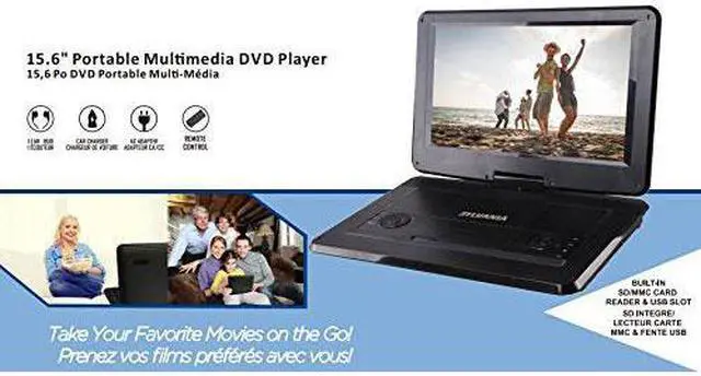 Alt view image 2 of 20 - Osram - SDVD1566 - SYLVANIA(R) SDVD1566 15.6 Swivel Screen Portable DVD & Media Player