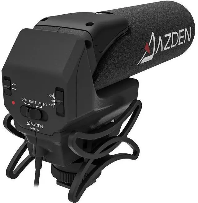 Alt view image 6 of 15 - Azden SMX-15 AA Powered Shotgun Video Microphone, Black (SMX-15)