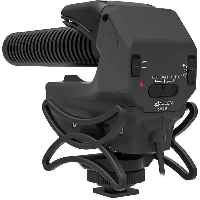 Alt view image 7 of 15 - Azden SMX-15 AA Powered Shotgun Video Microphone, Black (SMX-15)