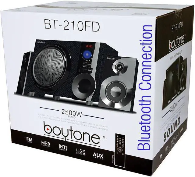 Alt view image 12 of 20 - Boytone BT-210FD Wireless Bluetooth 30W Speaker System with FM Radio & Remote Control for Smartphones, Tablets, Desktop