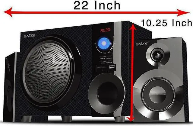 Alt view image 10 of 20 - Boytone BT-210FD Wireless Bluetooth 30W Speaker System with FM Radio & Remote Control for Smartphones, Tablets, Desktop