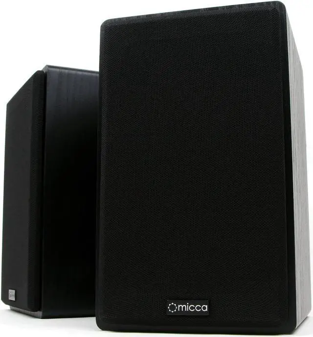 Alt view image 5 of 16 - Micca Bookshelf Speakers w/4" Carbon Fiber Woofer&Silk Dome Tweeter (Black, Pair) MB42