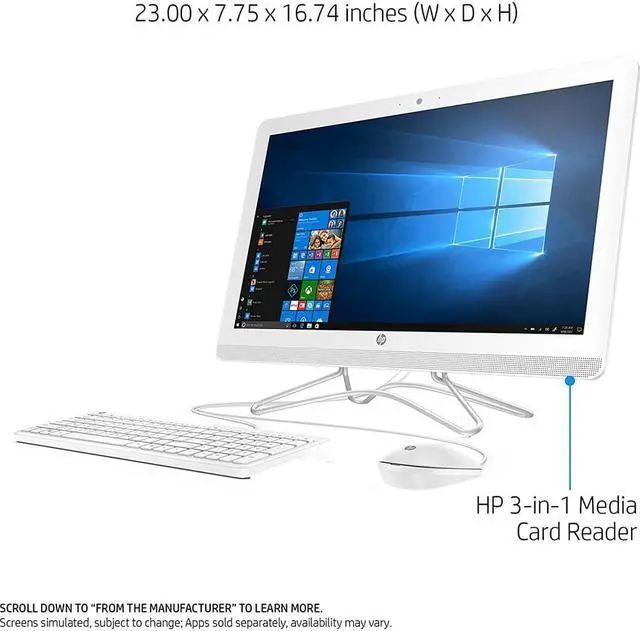Alt view image 7 of 8 - HP All-in-One Computer 24-e040 Intel Core i3-7100U 8GB DDR4 1TB HDD 23.8" Windows 10 Home 64-Bit