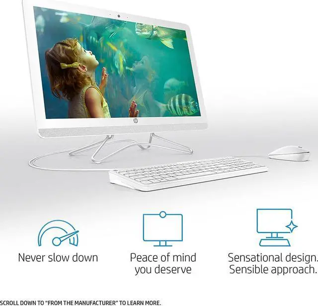 Alt view image 6 of 8 - HP All-in-One Computer 24-e040 Intel Core i3-7100U 8GB DDR4 1TB HDD 23.8" Windows 10 Home 64-Bit