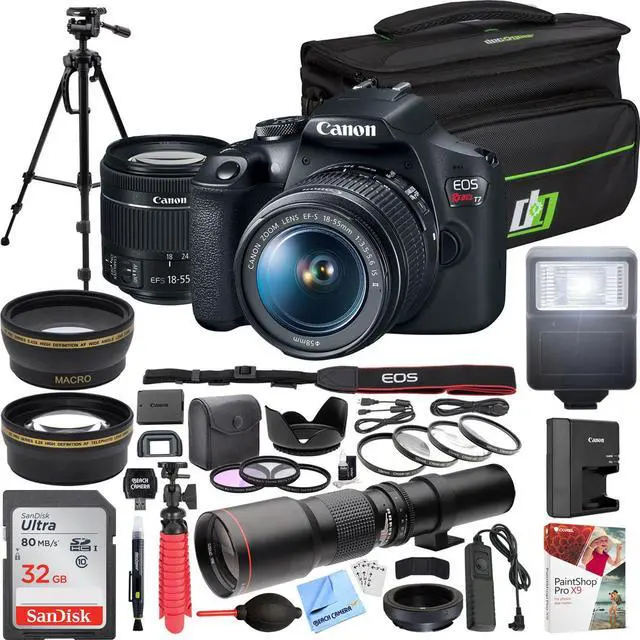 Main image of Canon T7 EOS Rebel DSLR Camera EF-S 18-55mm f/3.5-5.6 IS II + 500mm Telephoto Lens Kit