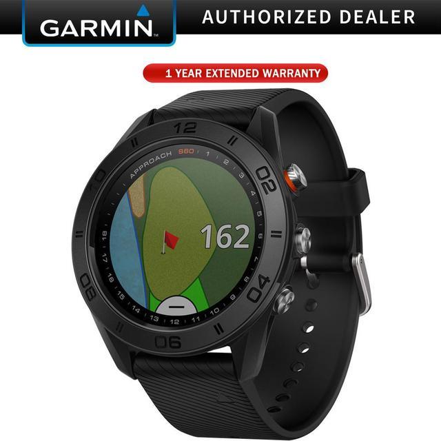 Garmin Approach S60 Golf Watch Black with Black Band + 1 Year