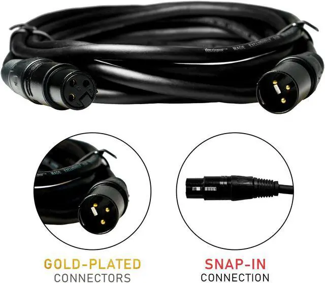 Alt view image 2 of 7 - Deco Gear XLR 10' Male to XLR Female 16AWG Gold Plated Cable
