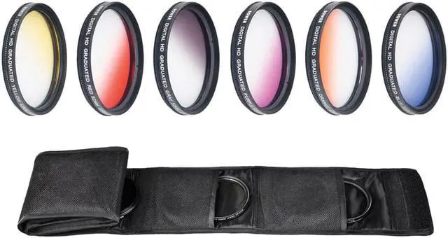 Alt view image 3 of 7 - Deco Gear 55mm Graduated Color Multicoated 6 Piece Filter Set with Fold Up Pouch