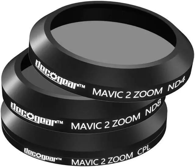 Alt view image 3 of 6 - Deco Gear 3-Piece Filter Kit (CPL+ND4+ND8) for Camera on the DJI Mavic 2 Zoom Drone