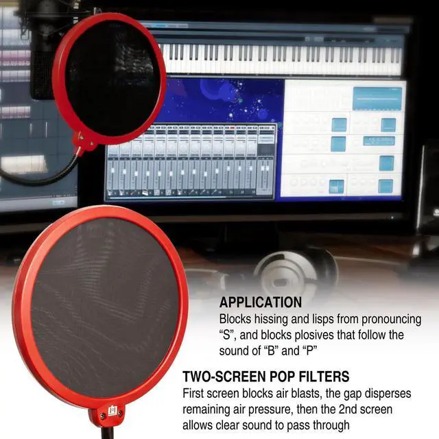 Alt view image 3 of 7 - Deco Gear Microphone Suspension with Boom Scissor Arm Stand and Pop Filter Bundle