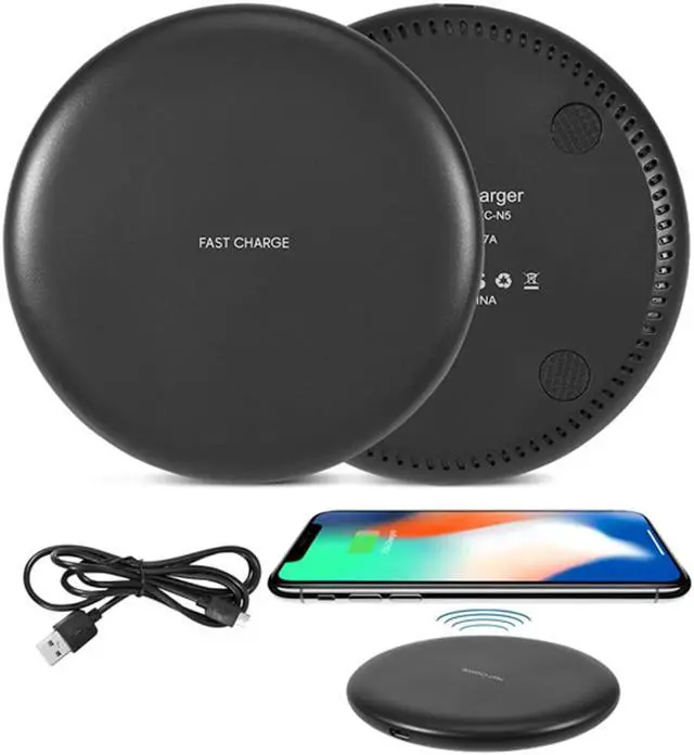 Alt view image 3 of 7 - Deco Gear QI Wireless Fast-Charging Pad in Matte Black - 10W Output