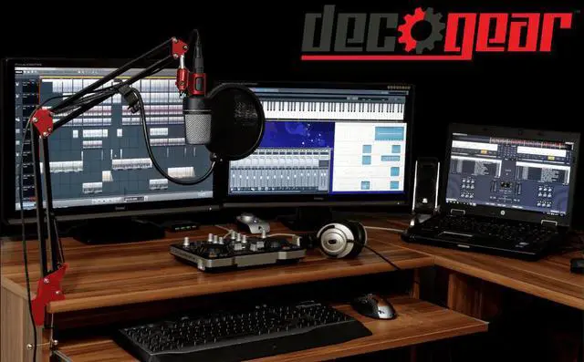 Alt view image 5 of 7 - Deco Gear Microphone Suspension With Boom Scissor Arm Stand