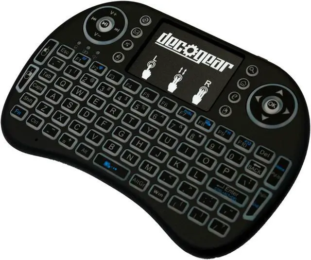 Alt view image 7 of 7 - Deco Gear 2.4GHz Wireless Backlit Keyboard Smart Remote with Touchpad Mouse - STV300BK