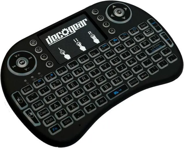 Alt view image 4 of 7 - Deco Gear 2.4GHz Wireless Backlit Keyboard Smart Remote with Touchpad Mouse - STV300BK