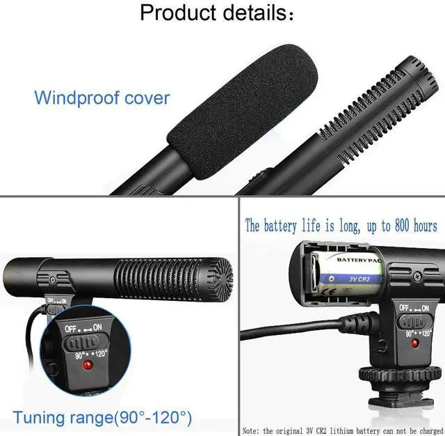 Alt view image 2 of 7 - Deco Gear Universal Mini Condenser Shotgun Microphone for Digital Cameras and Camcorders