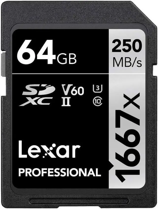 Alt view image 2 of 3 - Lexar Professional SDHC/SDXC 1667x UHS-II 64GB Memory Card (3-Pack)