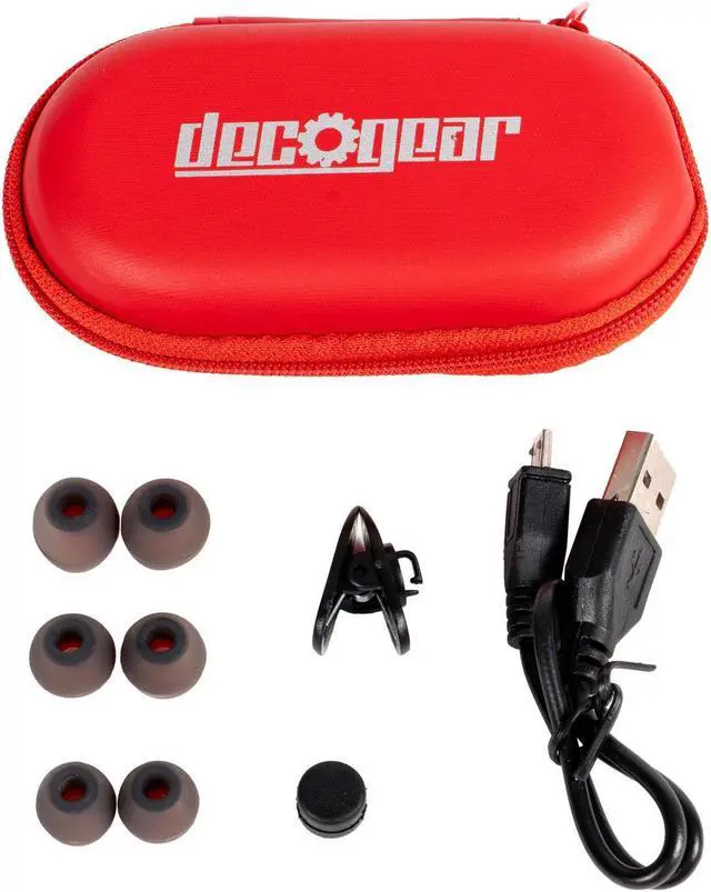 Alt view image 5 of 8 - Deco Gear Deco Gear Magnetic Wireless Sport Earbuds | Red | Carrying Case