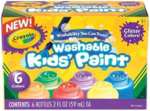 Alt view image 8 of 11 - Crayola Washable Kids Paint 2oz. 6/ST Glitter/Ast 542400