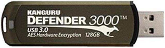 Kanguru Encrypted Defender 3000 - USB flash drive - 128 GB - TAA Compliant  - KDF3000-128G - USB Flash Drives 