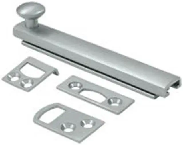 Main image of Deltana 4SBCS26D 4 in. Heavy Duty Surface Bolt with Concealed Screw, Satin Chrome - Solid