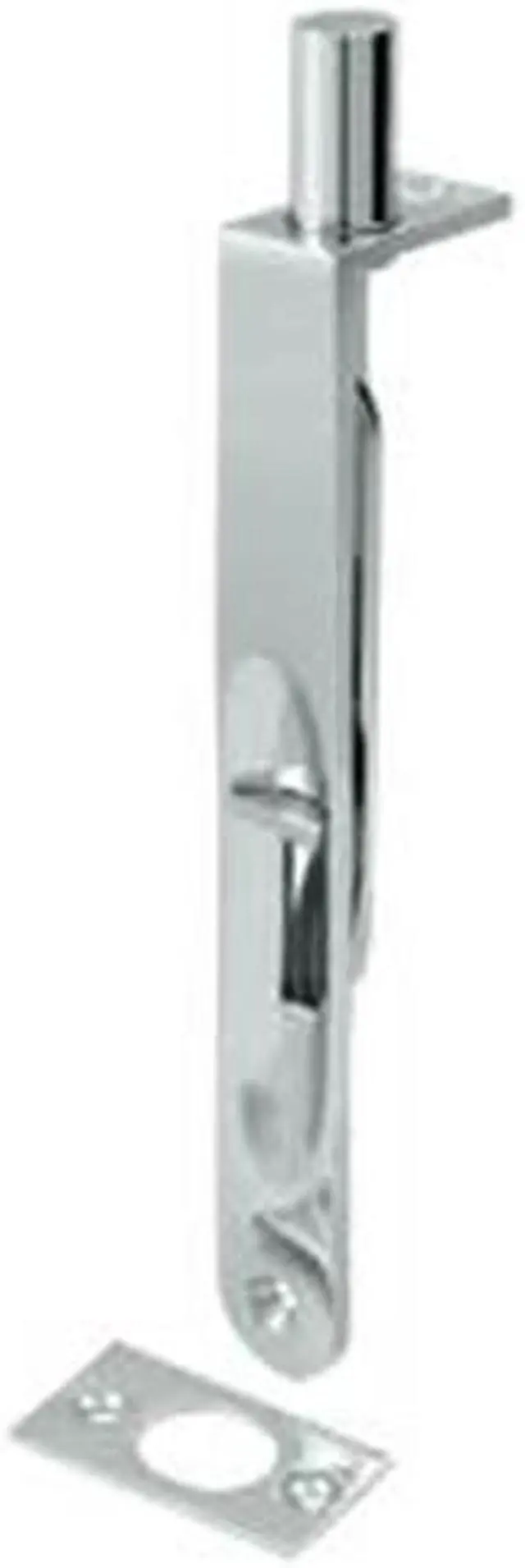 Main image of Deltana 6FBR26 6 in. Heavy Duty Flush Bolt Round, Bright Chrome - Solid Brass