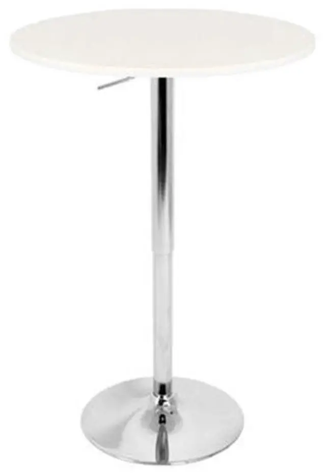 Alt view image 3 of 13 - LumiSource Adjustable Bar Table w/ White Top BT-ADJ23TW W