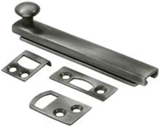 Main image of Deltana 4SBCS15A 4 in. Heavy Duty Surface Bolt with Concealed Screw, Antique Nickel - Solid