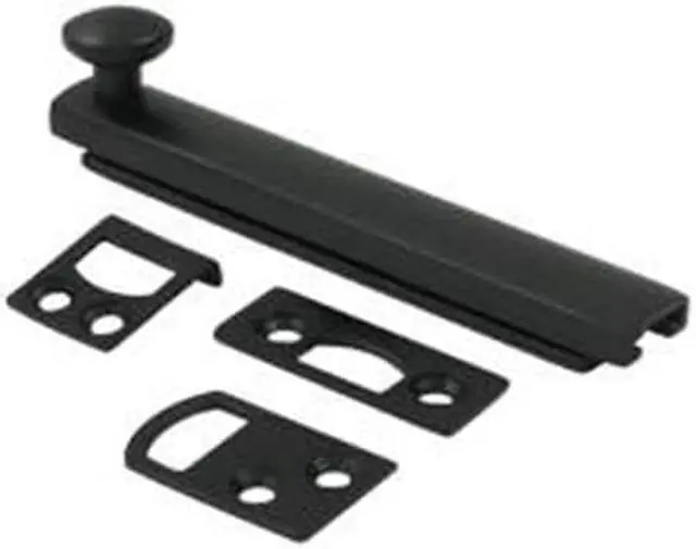 Main image of Deltana 4SBCS19 4 in. Heavy Duty Surface Bolt with Concealed Screw, Black - Solid