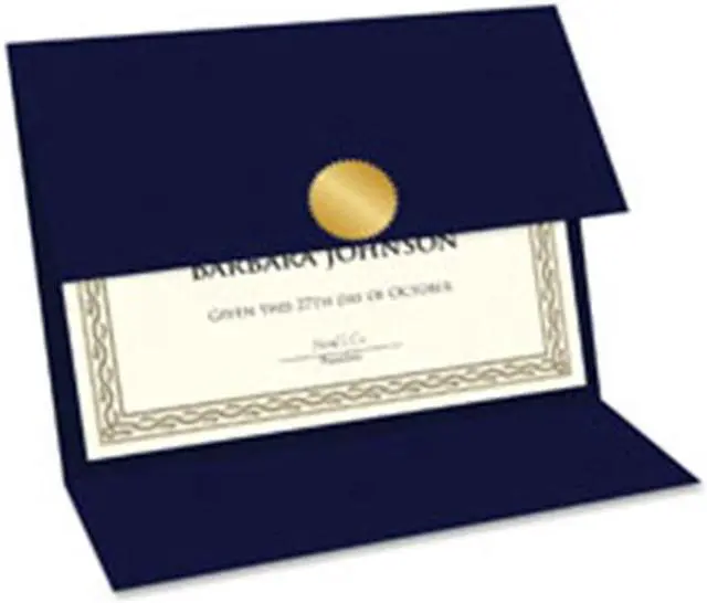 Alt view image 3 of 9 - Geographics Double-fold Certificate Holder - Navy - Recycled - 5 / Pack  GEO47837